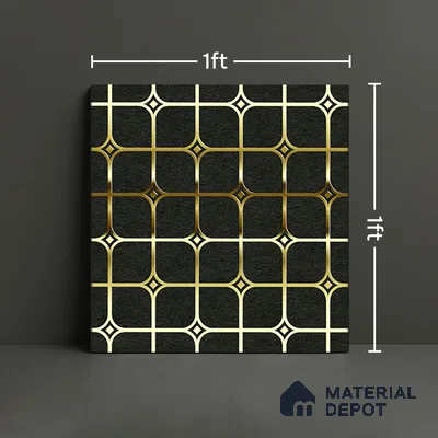 Highlighter Tiles  Tile TL 07252 Plana 8016 GLM (Gold) 1 ft x 1 ft Ceramic Matte Finish - 9 mm  | 2 mm Spacer is Mandatory (Sample)